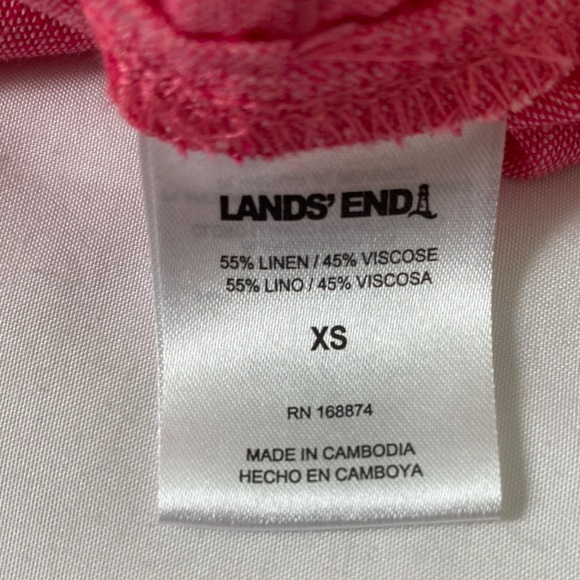 Lands' End Vibrant Pink Linen Blend Blouse - Picture 8 of 8